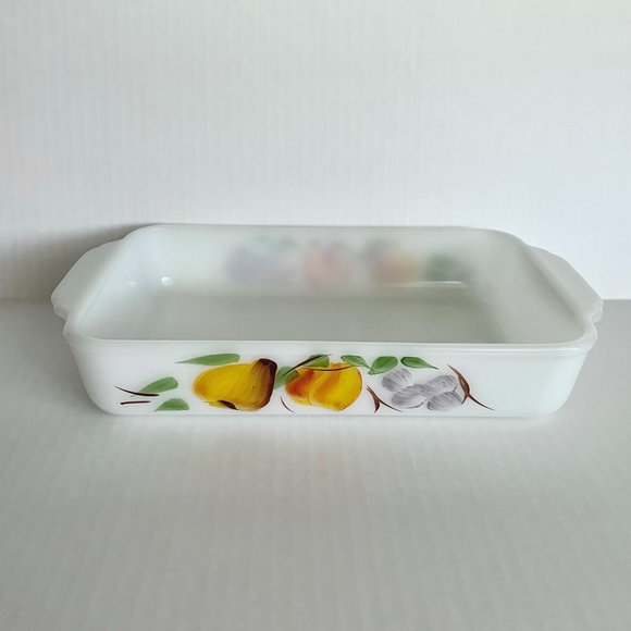 Vintage Fire-King Fruit by ANCHOR HOCKING 12" Rectangular Baker 1.5 Qt - Picture 11 of 13